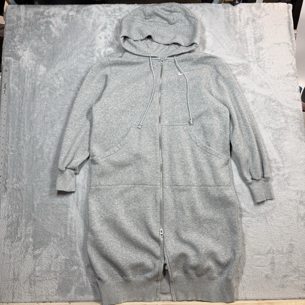 Nike Sportswear Phoenix Long Zip Hoodie Coat Women S Heather Gray DQ5745-063